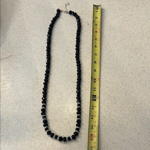 Monet BTG Elegant Black Beaded Necklace w crystals